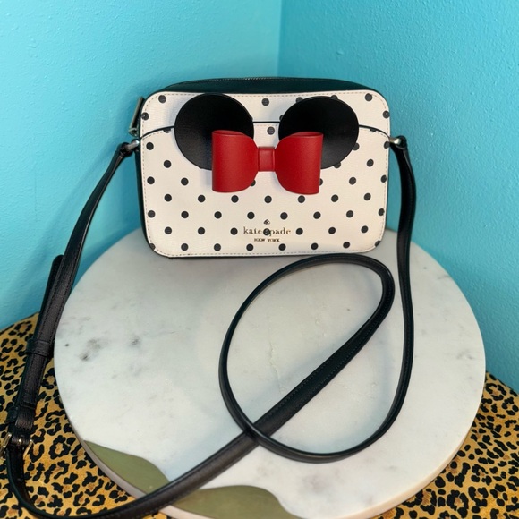 Kate Spade x DISNEY Polka Dot Crossbody Bag with Red Bow - Picture 1 of 11